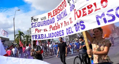 Archivo. Movilización del PIT CNT contra la reforma en marzo
