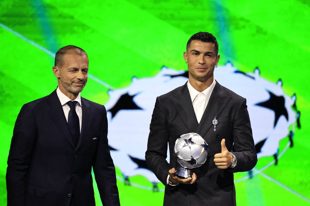 Aleksander Ceferin y Cristiano Ronaldo