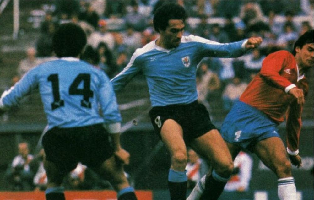 Gustavo Matosas con la selección de Uruguay en la final de la Copa América 1987 ante Chile