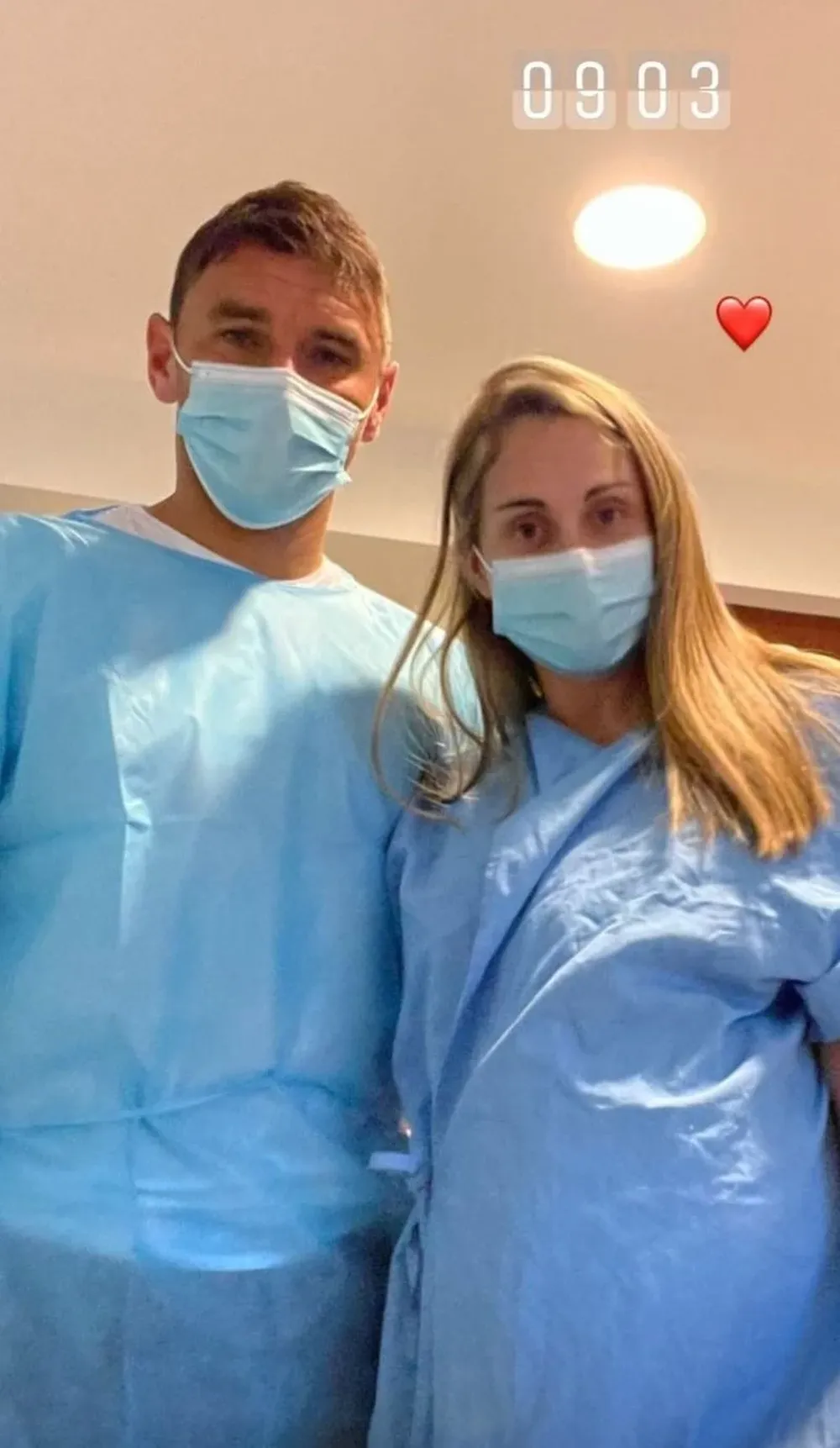 Gonzalo Bergessio y Daniela Recupero en el nacimiento de su hija María