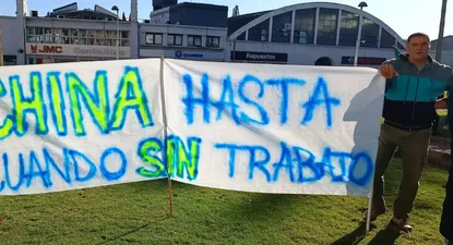 Una de las movilizaciones realizadas por los trabajadores del frigorífico Rosario.