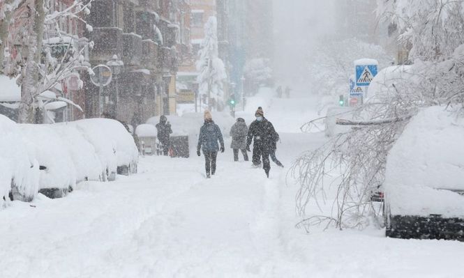Una tormenta de nieve en España