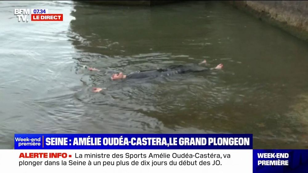 Oudéa-Castéra y su baño en el Sena.