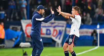 Álvaro y Jeremía Recoba, entrenador y jugador de Nacional