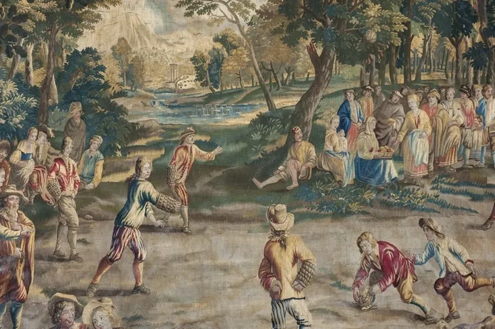 Tapicería de Flandes del siglo XVIII, tejida en lana