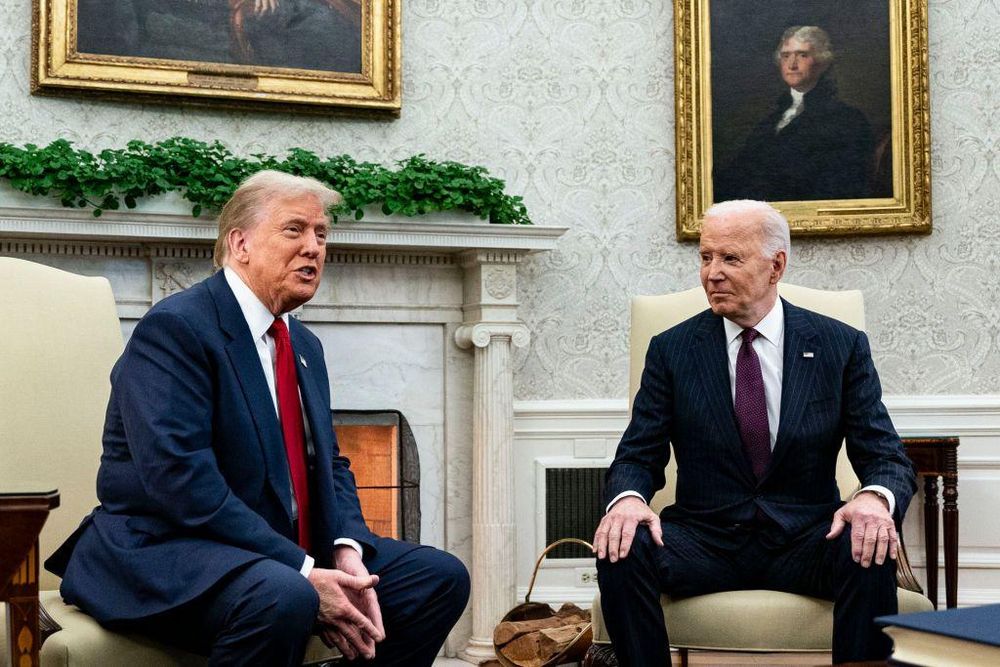 Trump se reunió por primera vez con el presidente Joe Biden luego de las elecciones del 5 de noviembre.