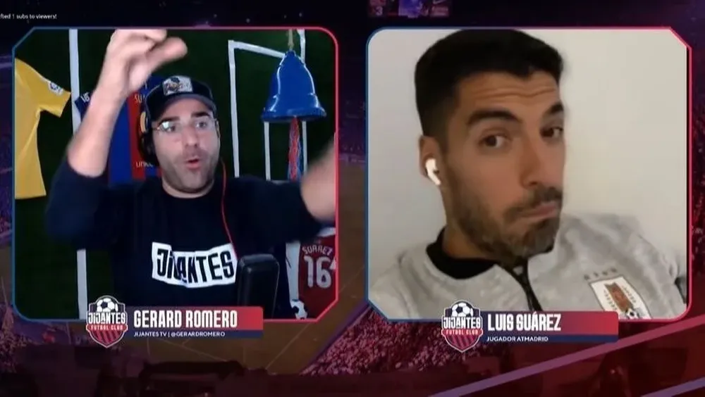 Suárez entrevistado en un canal de Twitch