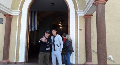 Maxi Pereira en la capilla de San Cono