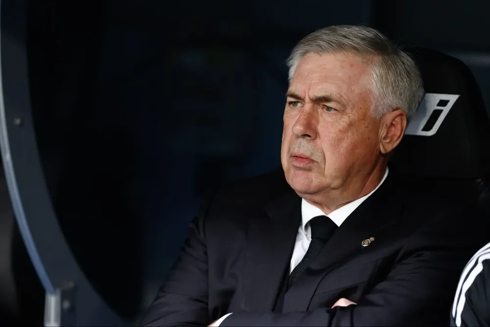Ancelotti en rueda de prensa.