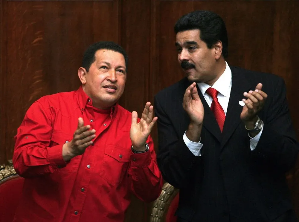 Con el vicepresidente de Venezuela, Nicolás Maduro