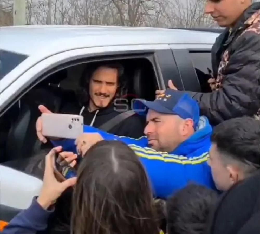 Las selfies con Cavani no pueden faltar