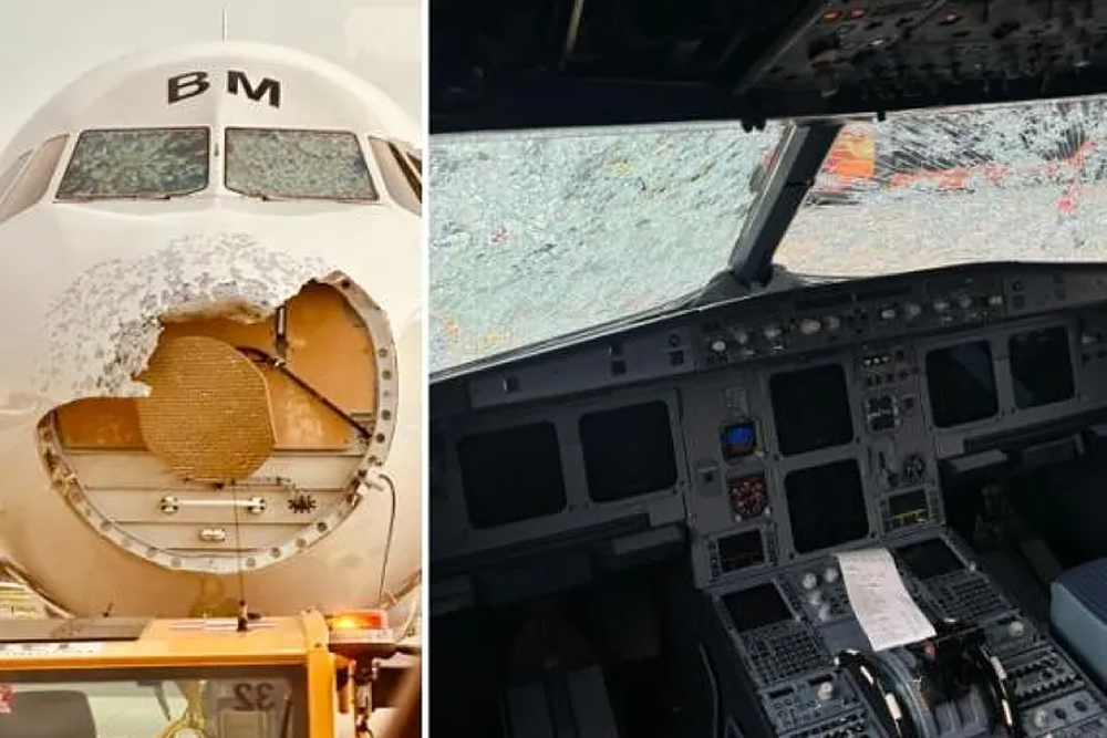 El avión que salió de Palma de Mallorca sufrió importantes destrozos donde no hubo heridos.&nbsp;