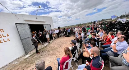 Lacalle Pou en su discurso en Varela