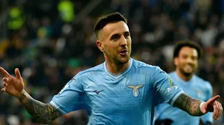 Matías Vecino celebra el gol de la victoria de Lazio ante Udinese