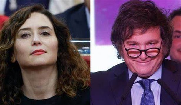 La presidenta de la Comunidad de Madrid, Isabel Díaz Ayuso, y el presidente argentino, Javier Milei