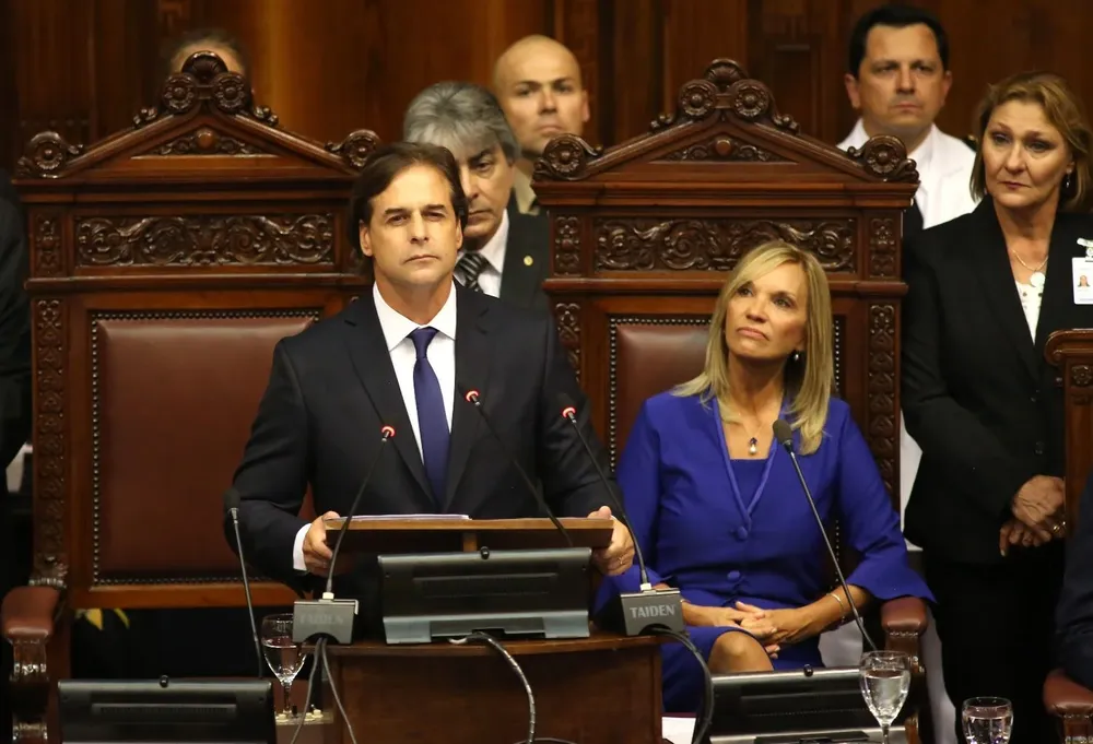 Lacalle Pou en el Parlamento, el 1 de marzo de 2020.