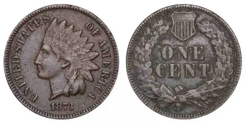 La moneda de 1 centavo Indian Head penny de 1873, figura entre las 5 más buscadas por los coleccionistas.