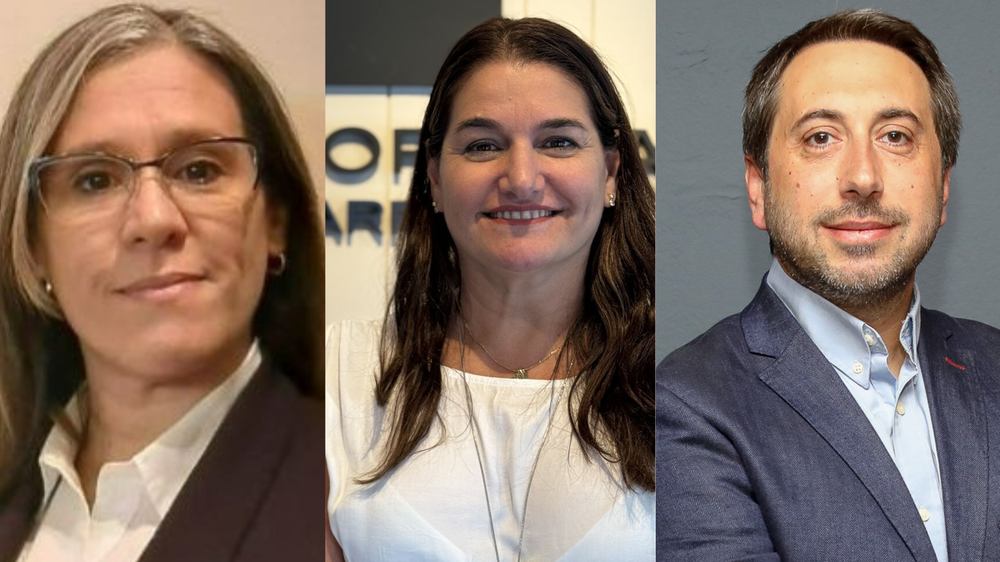 Laura García, Marcela Bensión y Andrés Ciccariello