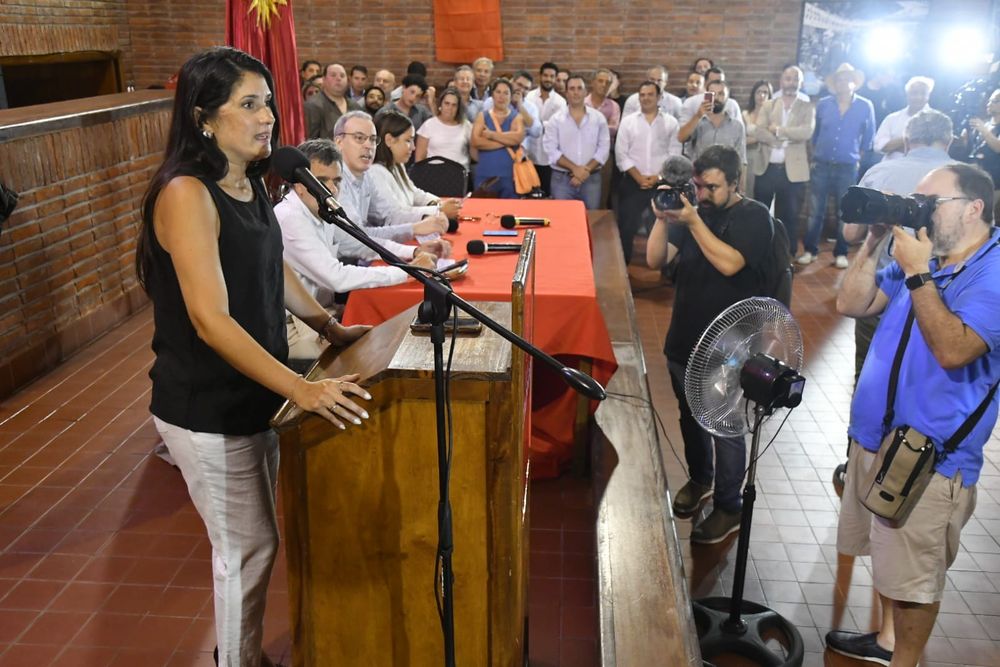 Cáceres durante la convención departamental de este miércoles