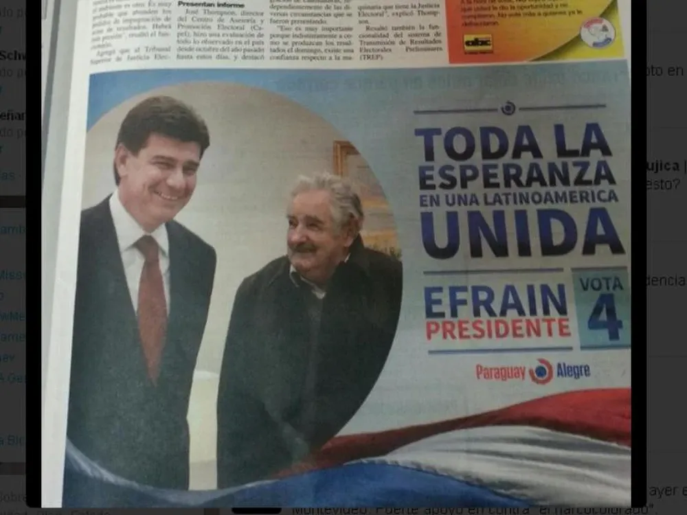 El aviso en diarios paraguayos