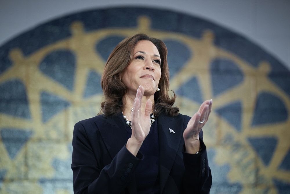 Kamala Harris en Michigan el 8 de agosto