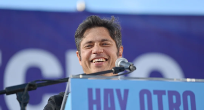Axel Kicillof al frente del cierre de campaña del peronismo.&nbsp;