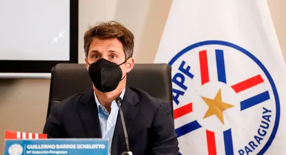 La presentación de Guillermo Barros Schelotto como nuevo técnico de la selección de Paraguay