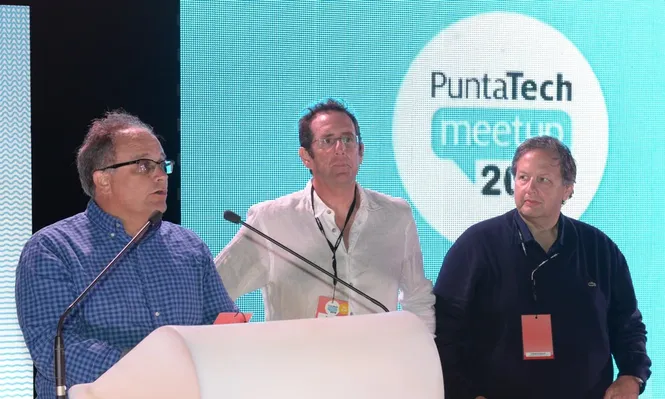Los organizadores Pablo Brenner, Segio Fogel y Ariel Pfeffer