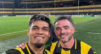 Matías Arezo y Lucas Hernández en el debut de Peñarol en el Torneo Clausura