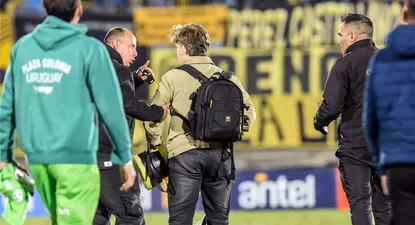El fotógrafo de Peñarol que se fue del partido con Plaza custodiado por la Seguridad