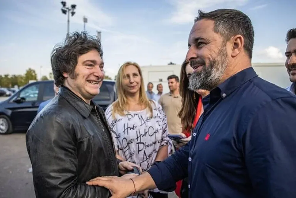 avier Milei con Santiago Abascal en Madrid