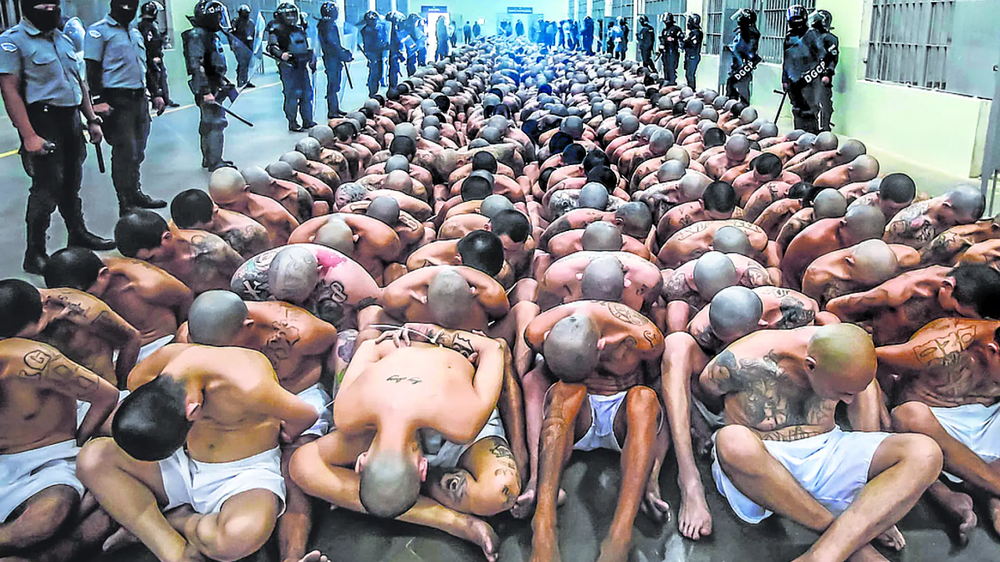 España, más insegura que El Salvador. (Imagen de &nbsp;presos en las cárceles de El Salvador).&nbsp;