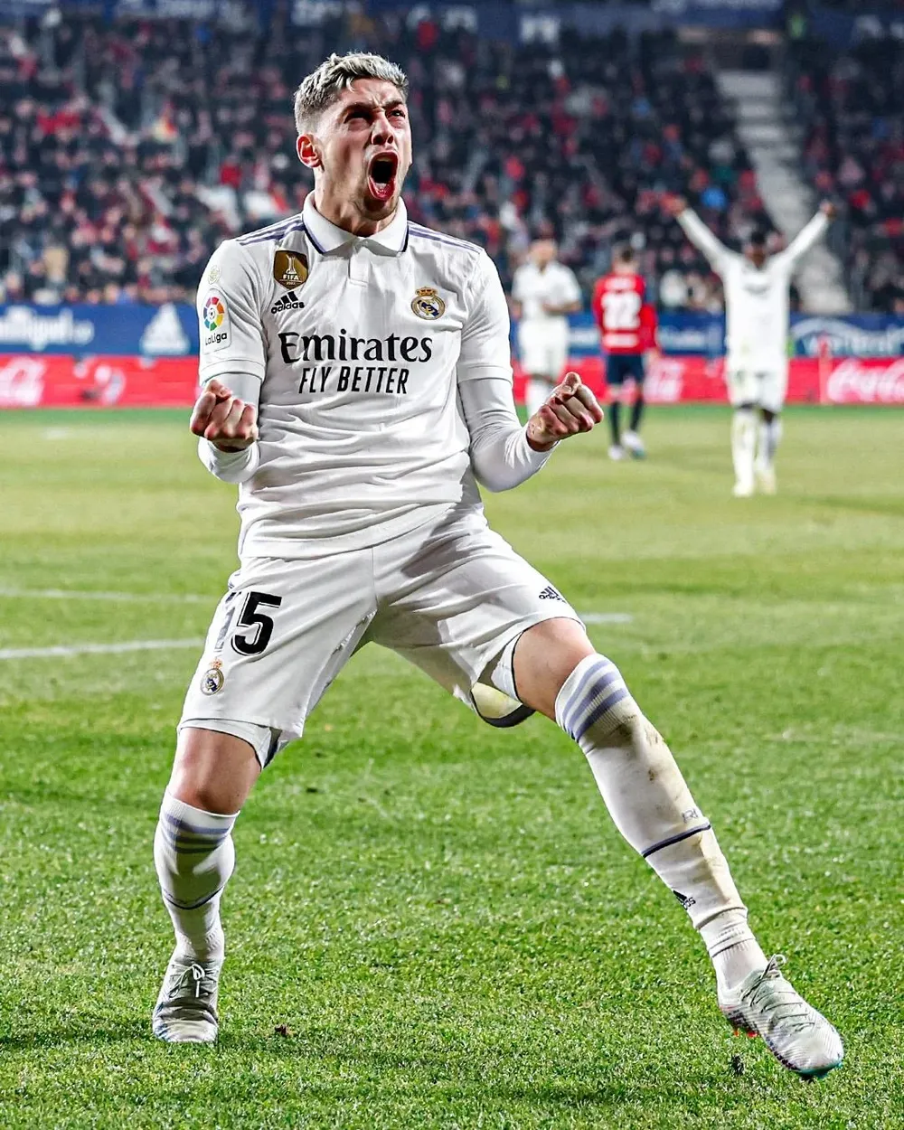 Valverde celebrando un gol de Real Madrid