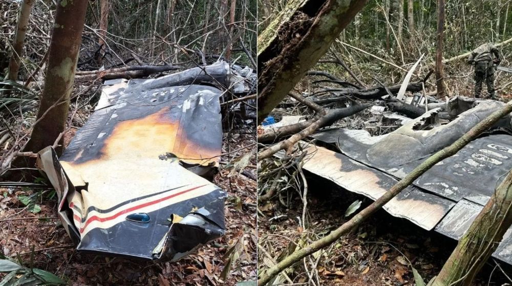 Así quedó la avioneta venezolana derribada.&nbsp;