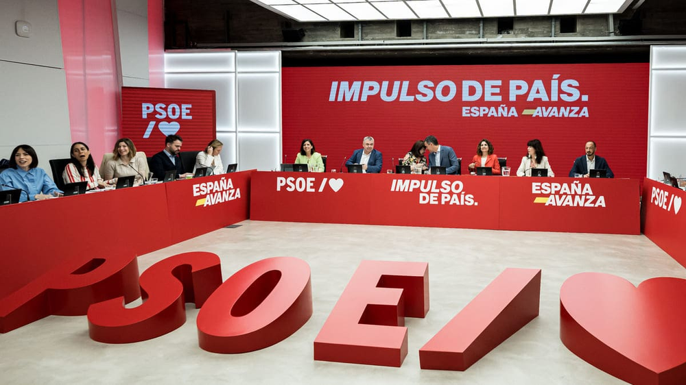 Reunión del PSOE presidida por Pedro Sánchez.