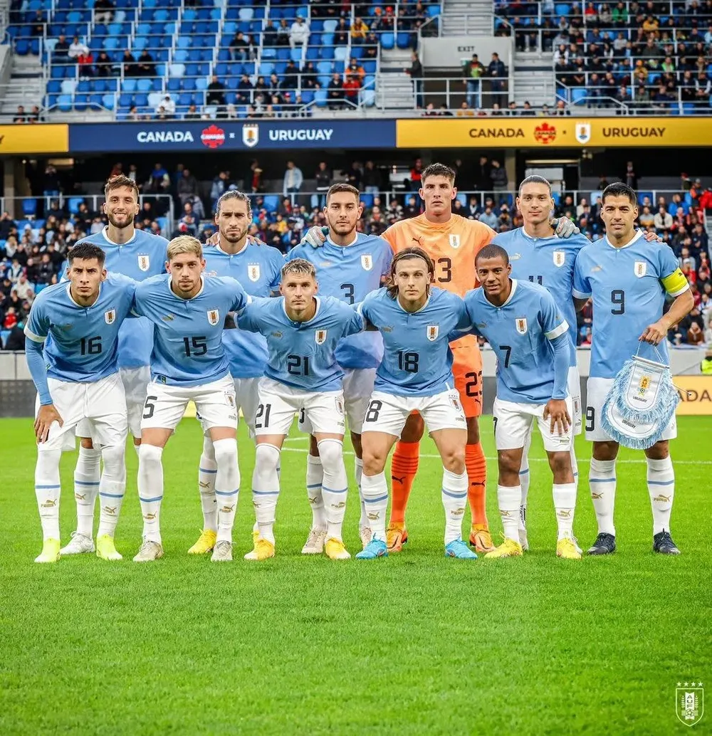 El once de Uruguay ante Canadá