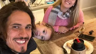 Edinson Cavani en familia en Valencia