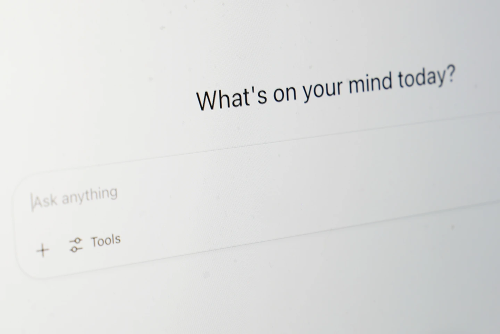 La página de inicio de Chat GPT. 