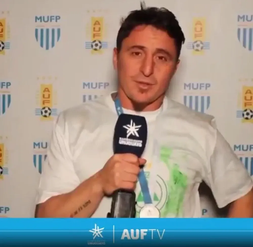 Cristian Cebolla Rodríguez en declaraciones a AUF TV tras ganar el título del Apertura 2021 con Plaza Colonia