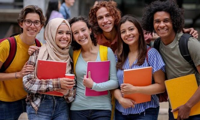 Un grupo de estudiantes extranjeros en España