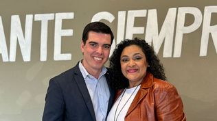 El diputado nacionalista Emiliano Soravilla y la cantante Miriam Britos, nueva incorporación del Partido Nacional