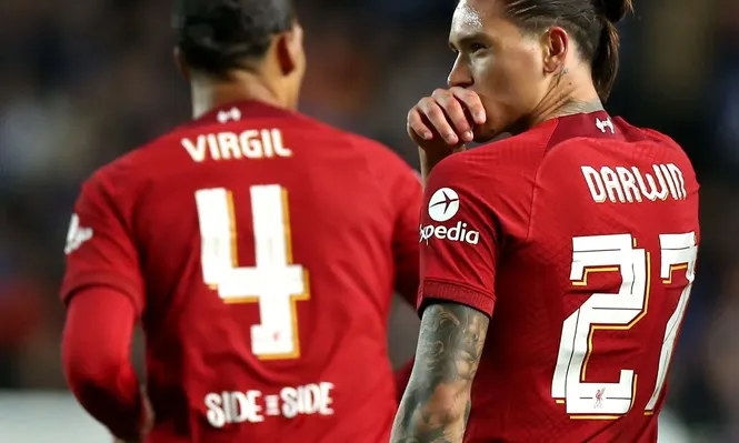 Darwin y el festejo con Virgil Van Dijk
