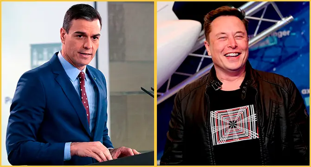 Pedro Sánchez, presidente del Gobierno español y el magnate tecnológico, Elon Musk.