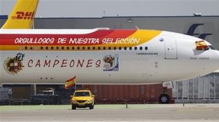 &nbsp;Un avión de Iberia ploteado para trasladar a la Selección Española de fútbol