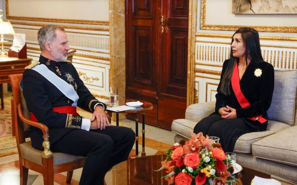 El rey recibe las cartas credenciales de la nueva embajadora venezolana, Gladys&nbsp; Gutiérrez.