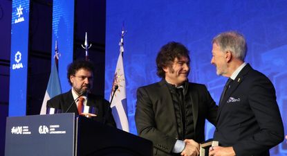 El presidente Javier Milei en el evento Construyendo un futuro más seguro - 30 años después del atentado a la AMIA, organizado por el Congreso Judío Mundial y el Congreso Judío Latinoamericano