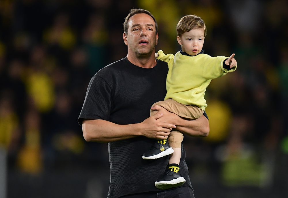 Ignacio Ruglio, presidente de Peñarol, en los festejos del Torneo Clausura