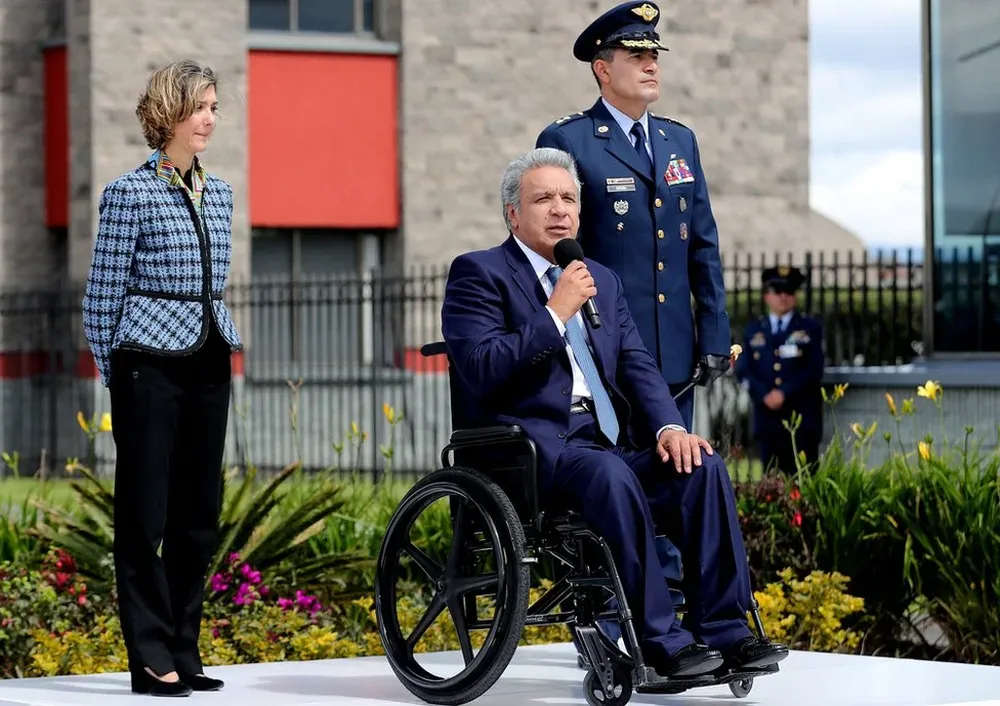 El presidente ecuatoriano Lenín Moreno es uno de los mandatarios que arribó a Bogotá para el cambio de mando.