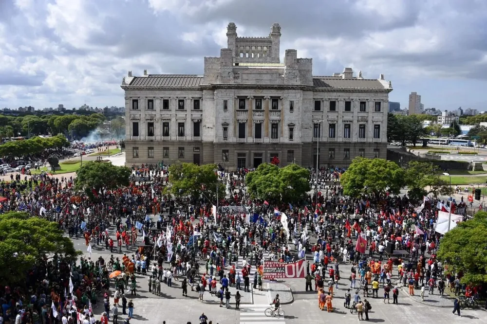 La manifestación de este jueves frente al Palacio Legislativo