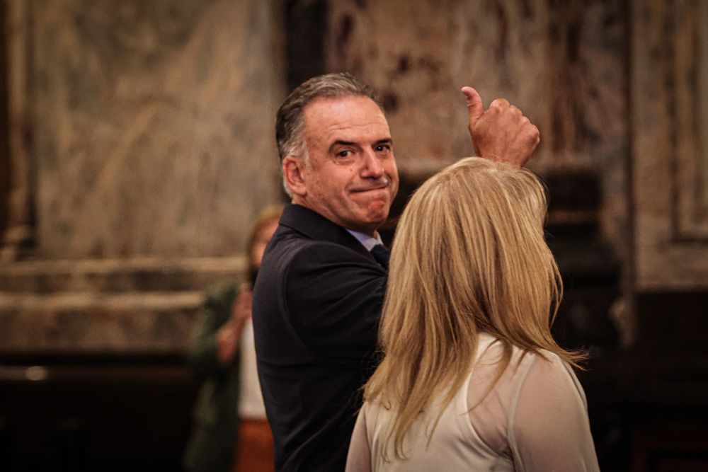 Yamandú Orsi este lunes en el Palacio Legislativo